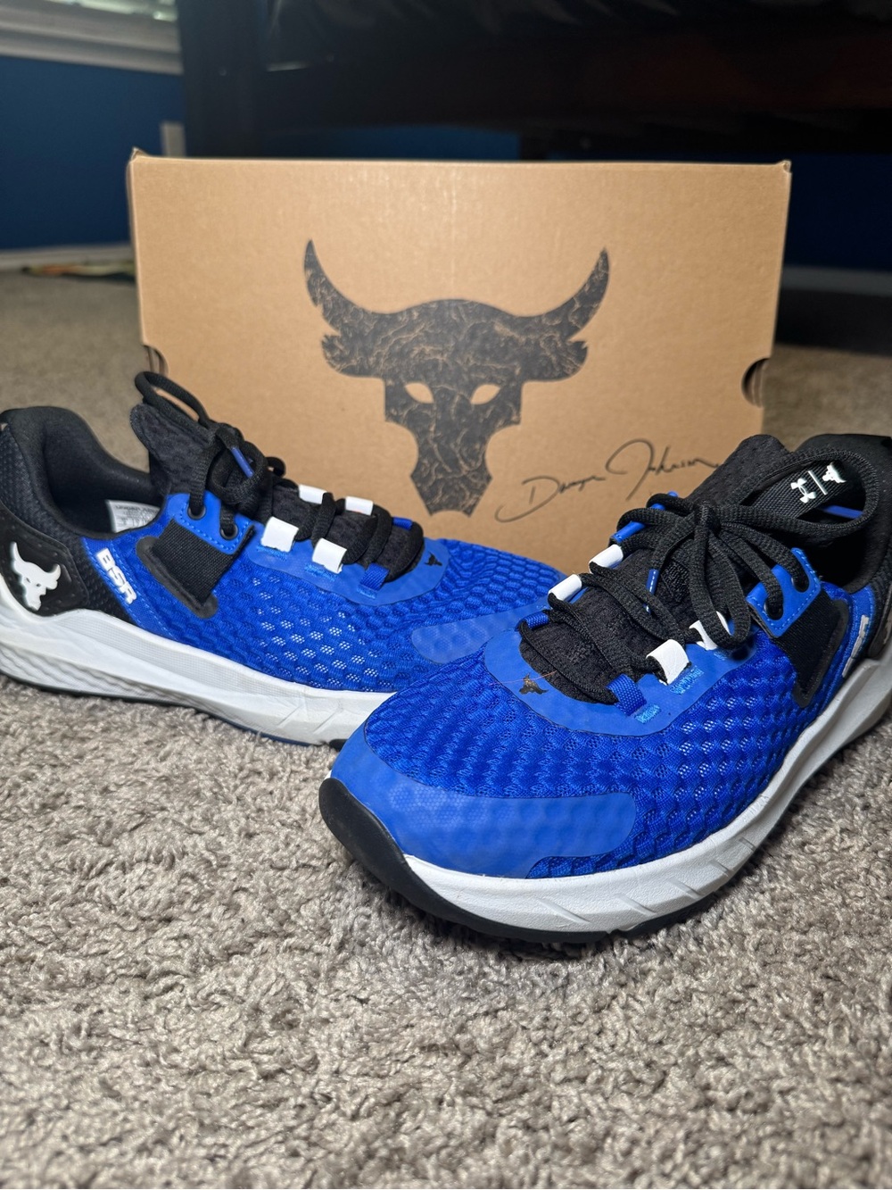 Under Armour project rock Men’s Royal Blue and Black Running Shoes